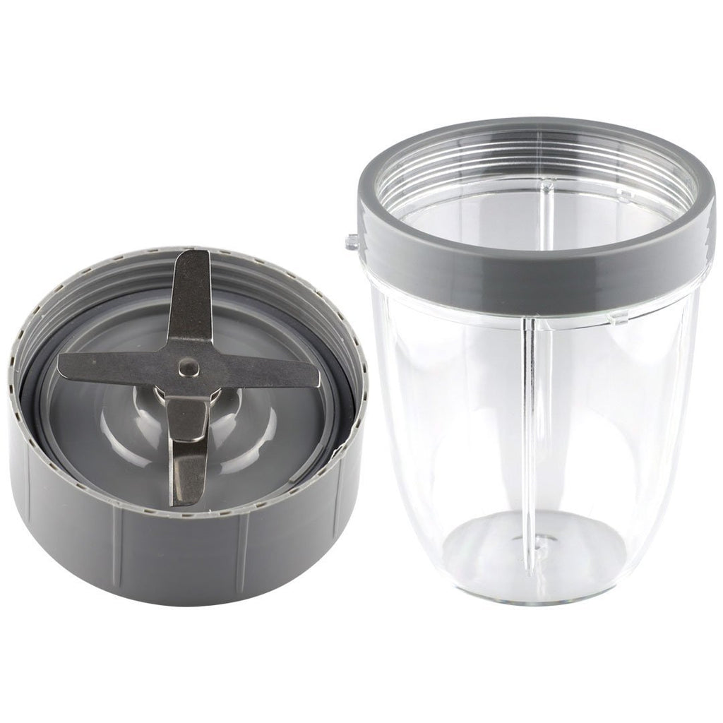 2 Pack 18 oz Short Cups with Lip Ring + Extractor Blade for Nutribullet Lean NB-203 1200W Blender