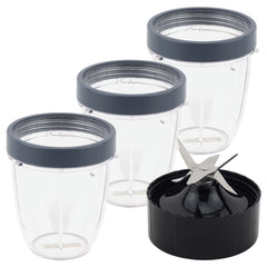 3 pack 18 oz short cups with lip ring extractor blade for nutribullet lean nb 203 1200w blender