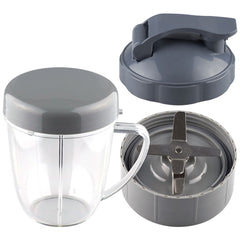nutribullet extractor blade 18 oz handled short cup with re sealable lid and flip to go lid