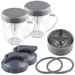 nutribullet extractor blade 2 18 oz handled short cups with re sealable lids flip to go lids and 2 gaskets
