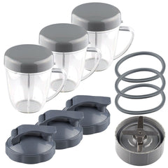 nutribullet extractor blade 3 18 oz handled short cups with re sealable lids flip to go lids and 3 gaskets